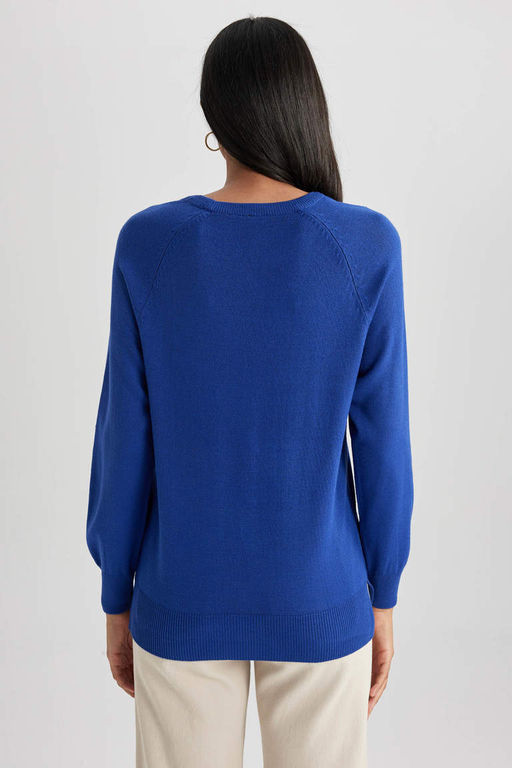 Свитер Relax Fit с круглым вырезом - Defacto фото 7