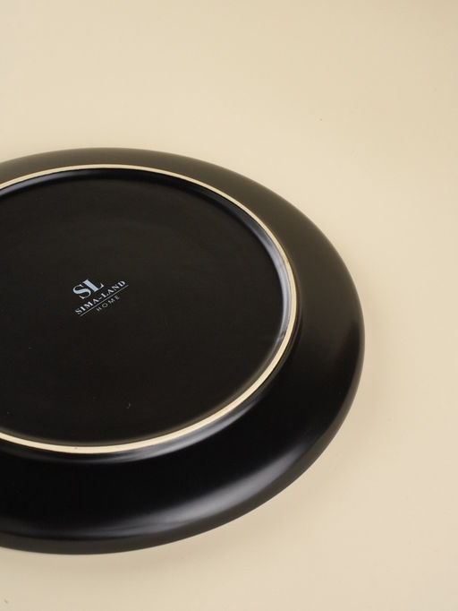 Тарелки SL Home «Дарк», d=25.5 см, фарфор, чёрные