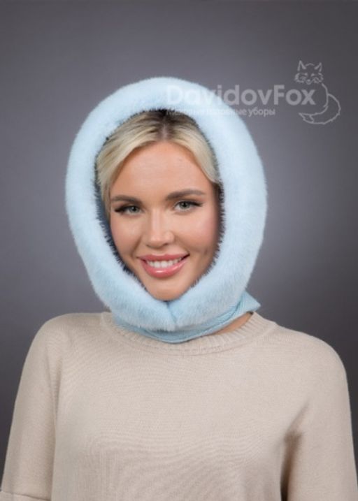 Платок Трикотаж Норка Голубая - Davidovfox фото 3