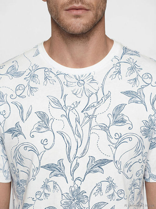 Bisiklet Yaka Desenli Erkek Ti??rt