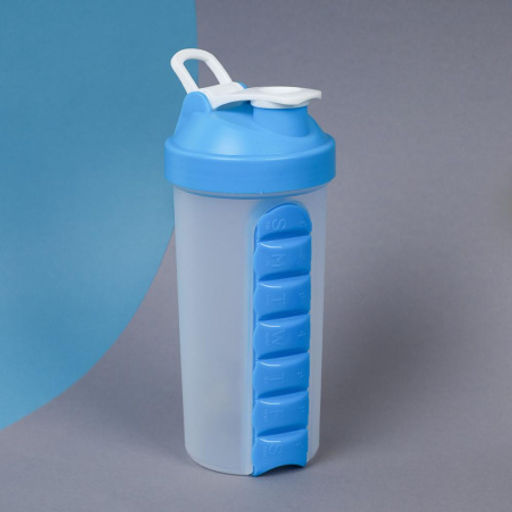 Бутылка/Шейкер JUST SHSC-600 с таблетницей, синий, для спортивного питания 600ML/уп60 - Галеонтрейд фото 7