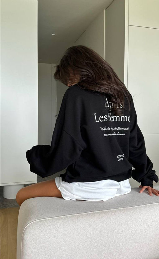 K11915 Лонгслив OVER SIZE (плотный хлопок) ЧЕРНЫЙ