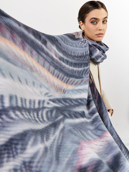 Большой, мягкий, тонкий и очень нежный двусторонний палантин с рисунком - Tantino фото 6