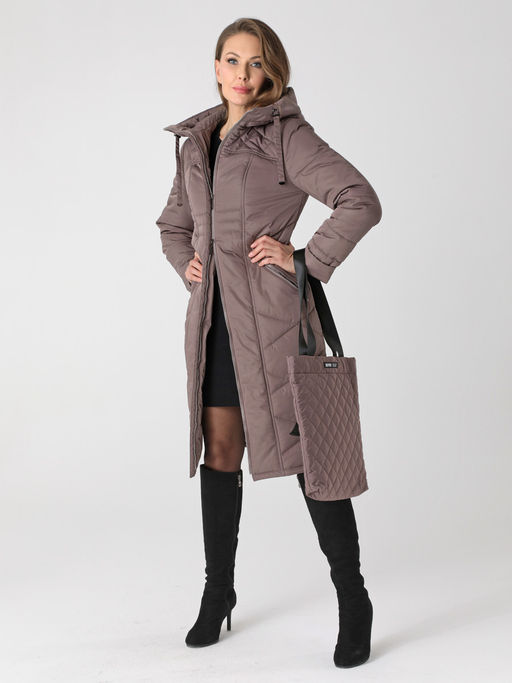 Еврозима! 24310 Пальто дем. бежево-коричневый - Dizzyway фото 3