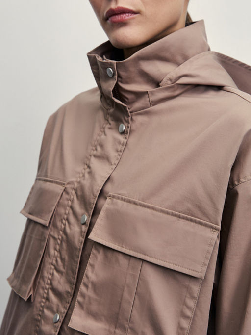 Куртка с накладными карманами и капюшоном / Zarina  фото 7