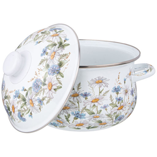 КАСТРЮЛЯ AGNESS ЭМАЛИРОВАННАЯ С ЭМАЛ.КРЫШКОЙ СЕРИЯ SENTIMENT, 2.0 Л, 18*11 СМ  фото 3