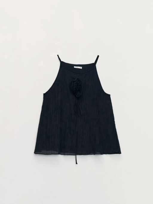 Блуза из тенселя с цветком / Zarina