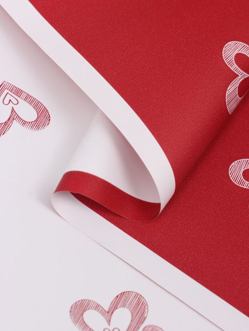 Цена за 20 шт. Пленка флористическая для цветов, «Двойные сердца», красная, 57×57 см