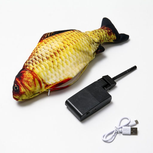 Игрушка для кошек Карась с двигающимся хвостом и с USB-зарядкой, 28 см - Пижон фото 2