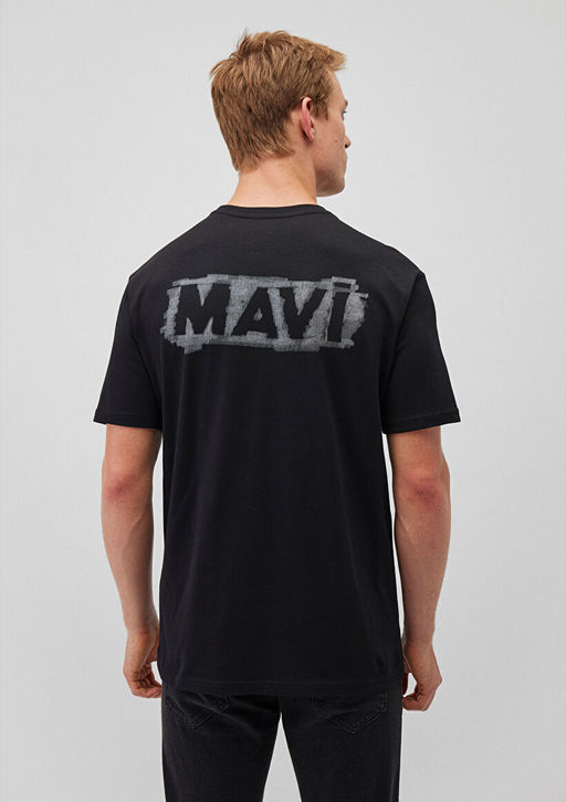 Mavi Logo Bask?l? Siyah Tisort  фото 4
