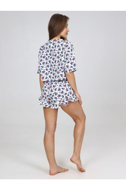 Пижама женская П-124.13 Цветы синий - Хороший трикотаж фото 4
