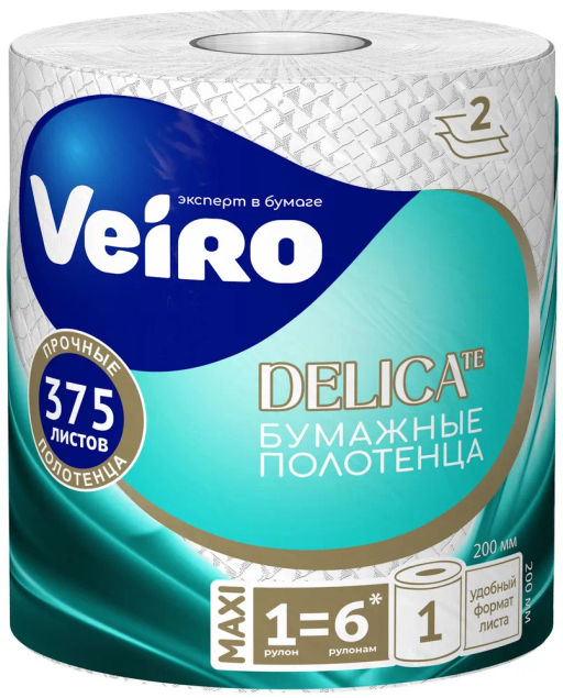 VEIRO бум.полотенца 2-сл. DELICATE (2 рул.) Белые