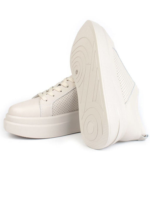 05-PDE36-2 BEIGE Кроссовки женские (натуральная кожа)