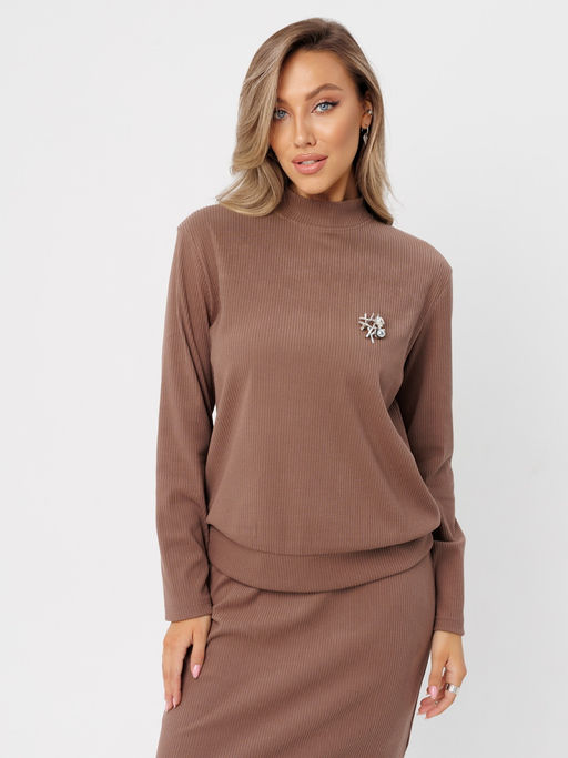 Костюм женский К-242 (лапша Софт г/к) Бежевая