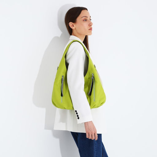 Сумка-мешок на молнии, 3 наружных кармана, цвет зелёный - Simaland фото 8