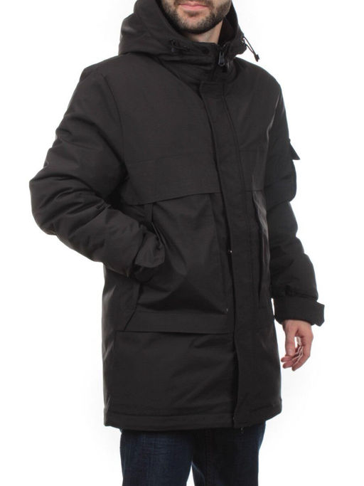 8896 BLACK Куртка мужская зимняя облегченная (130 гр. холлофайбер)