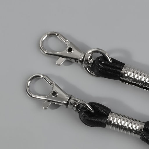 Ручка-шнурок для сумки, с карабинами, 120×0.6 см, чёрная