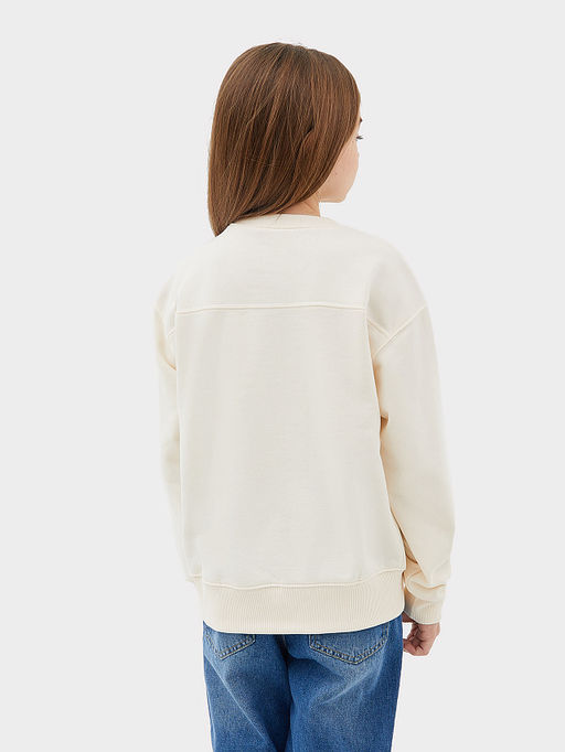 Свитшот для девочек молочный с печатью - Mark formelle фото 3