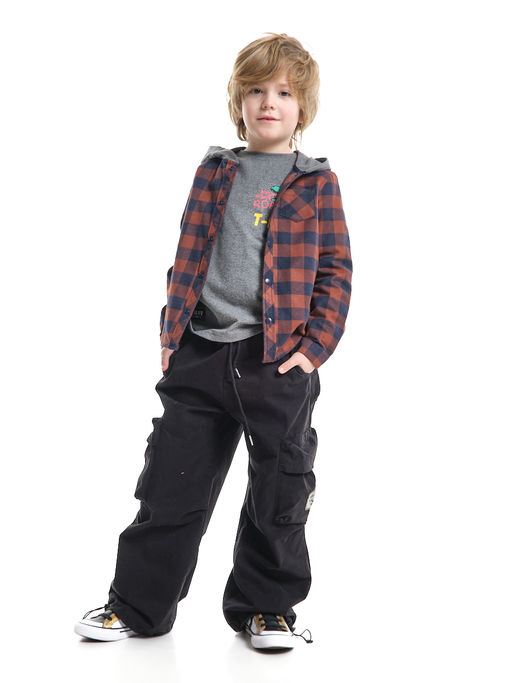 Брюки парашюты серые для подростков и детей 33-7492 св.серый - Mini maxi фото 16