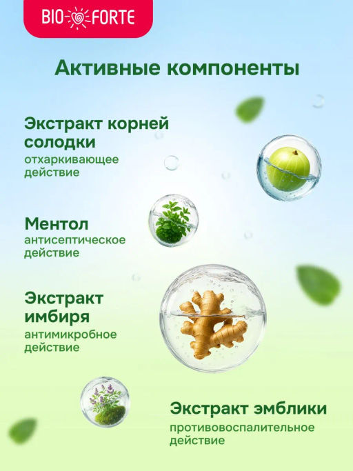 Таблетки при кашле и боли в горле BioForte для рассасывания мед-лимон 24 шт