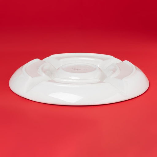 Менажница новогодняя Доляна «Парк аттракционов», 25,5×3,1 см, 5 ячеек, керамика, белая