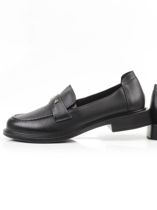 03-DHL206-1 BLACK Лоферы женские (натуральная кожа)