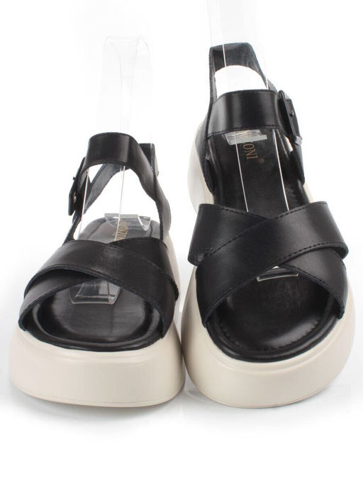 08-PEY256-2 BLACK Босоножки женские (натуральная кожа)