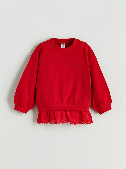 Bisiklet Yaka Nak??l? K?z ?ocuk Sweatshirt