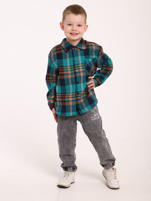 РБ015 Рубашка "Шерон" (зеленый; синий)