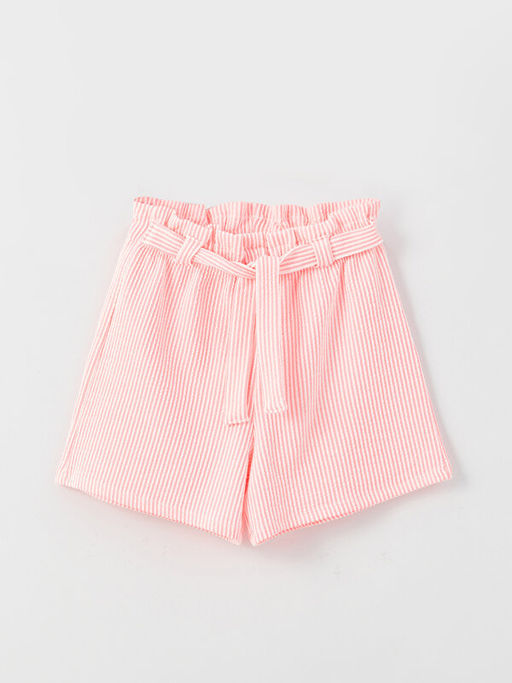 Bisiklet Yaka Bask?l? K?z ?ocuk Ti??rt ve ?ort - Waikiki фото 3