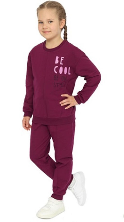CRB wear/CWKG 90202-24 Костюм для девочки (джемпер, брюки),бордовый/Ex.Cherubino