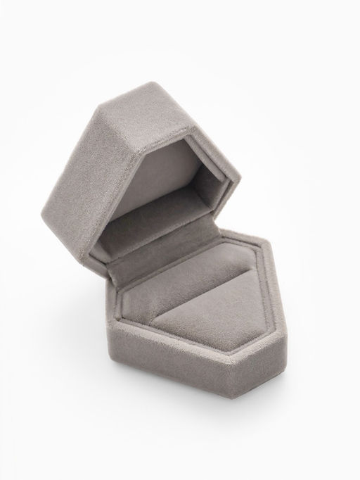 Футляр под серьги, кольцо Кристалл, бархатный, 6.5?6 см, серый