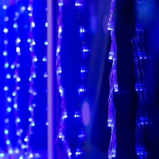 Гирлянда Водопад 2?1.5 м, IP20, прозрачная нить, 400 LED, свечение синее, 8 режимов, 220 В - Luazon lighting фото 6
