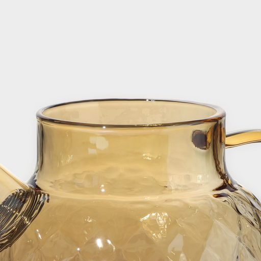 Чайник заварочный стеклянный BellaTenero «Круиз», 1 л, с бамбуковой крышкой и металлическим фильтром, цвет золотой