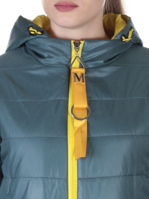 B19102 GRAY/GREEN Пальто демисезонное женское Aikesdfrs - Fashion фото 5