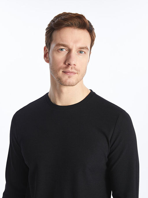 Bisiklet Yaka Uzun Kollu Erkek Ti??rt