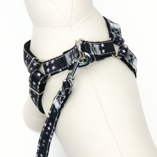 Комплект амуниции двухслойный, размер L, поводок 120 х 2 см, ОШ 31-45, ОГ 35-52 см, звёзды - Пижон фото 4