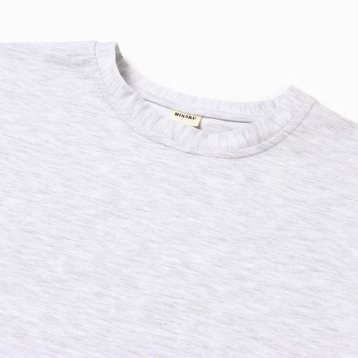 Футболка оверсайз с нашивкой женская MINAKU: One Most Brand, серая меланж, размер 42