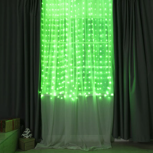 Умная гирлянда Занавес 2?2 м роса, IP20, серебристая нить, 400 LED, приложение, свечение RGB, USB - Luazon lighting фото 3