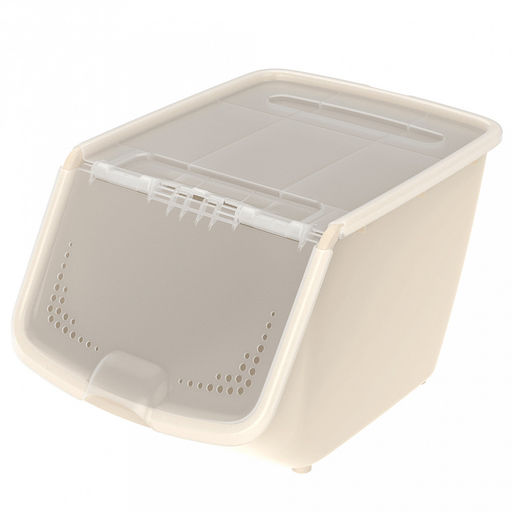 Контейнер для продуктов 10,5л, 33,7х23,8х21,7см, откидная крышка с отверстиями, полипропилен, слоновая кость (Россия) - Домашняя мода фото 2