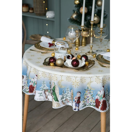 Скатерть новогодняя Этель Christmas time, d=220 см 3 см с ГМВО, 100% хлопок, саржа 190 г/м?