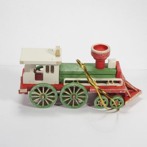 Новогодние елочные игрушки: Ретро паровоз 3020 White cabin - Idh фото 4