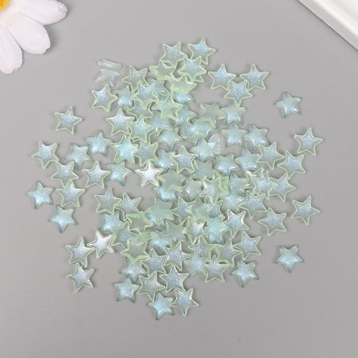 Цена за 2 шт. Декор для творчества акрил «Звёзды», зелёный светится в темноте, набор 100 шт., 0.9×0.9 см