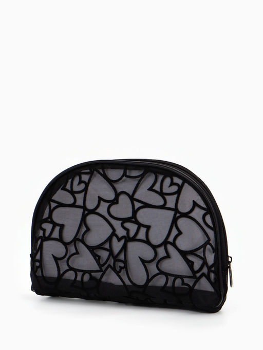 Косметичка дор Сердца 22*4*15, отд на молнии, черный