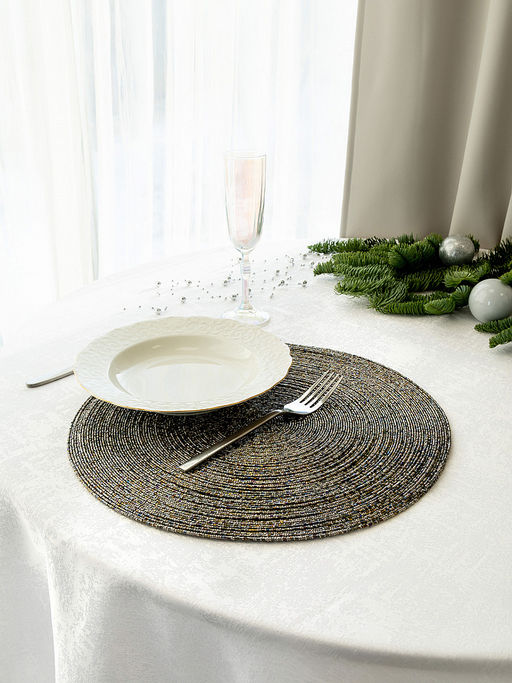 Салфетка сервировочная D35 серый бисер