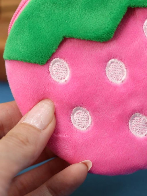 Кошелёк плюшевый "Strawberry", pink (10*11 см)