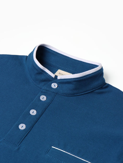 Футболка с длинным рукавом мужская MINAKU синяя, р-р 44