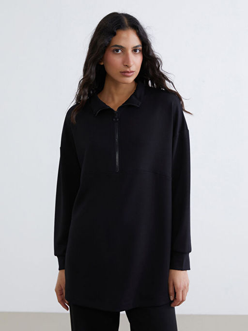 Dik Yaka Kad?n Sweatshirt Tunik