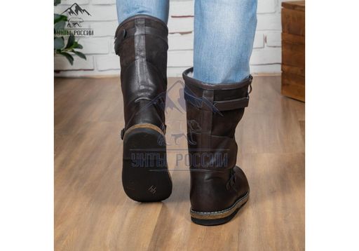 Монголки коричневые с замком, войлочная подошва, - Мирунт фото 7