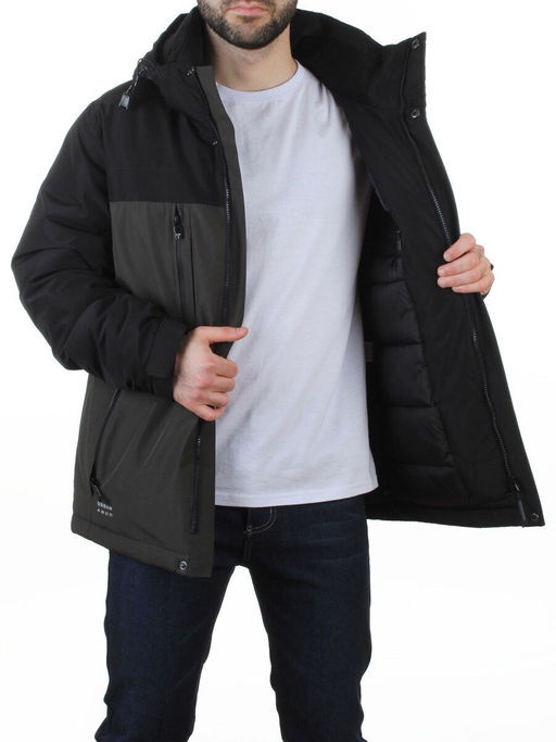 D6594 DK. GREEN/BLACK Куртка мужская зимняя (200 гр. холлофайбер)